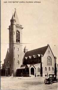 First Baptist Church, Colorado Springs CO Vintage Postcard O79