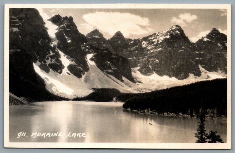 Postcard RPPC c1940s Banff Alberta Moraine Lake Byron Harmon Real Photo Postcard