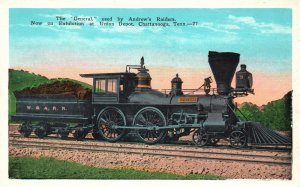 Vintage Postcard General W. & A.R.R. Train Used by Andrew's Raiders Chatt. Tenn.