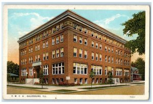 c1930 YMCA Exterior Building Street Galesburg Illinois Vintage Antique Postcard