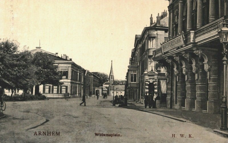 Netherlands Arnhem Willemsplein Vintage Postcard 03.78