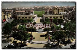 Old Postcard Pau Place Clemenceau and the chain of Pyrenees