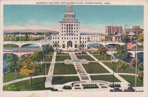 Iowa Cedar Rapids Memorial Building And Island Plaza