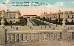 Vintage Postcard 1921 Plaza de Panama From Pipe Organ San Diego California Expo.