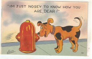 Comic dog. I'm justnosey to know how you are, dear! Humorous American linen PC