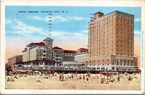 Vtg Atlantic City New Jersey NJ Hotel Chelsea 1930s Linen View Postcard