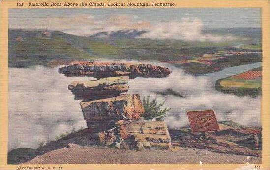 Tennesse Lookout Mountain Umbrella Rock Above The Clouds 1948