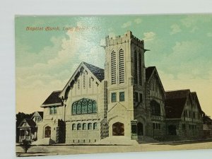Vintage Postcard 1910's Baptist Church Long Beach CA California