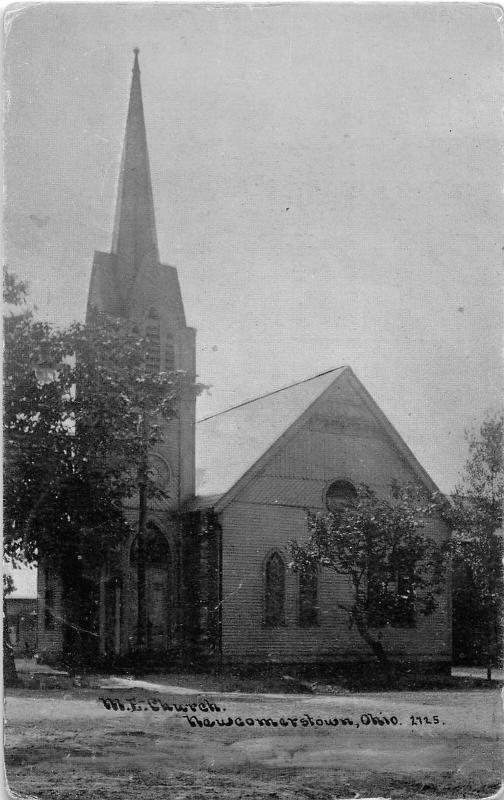 F63/ Newcomerstown Ohio Postcard c1910 M.E> Church Building