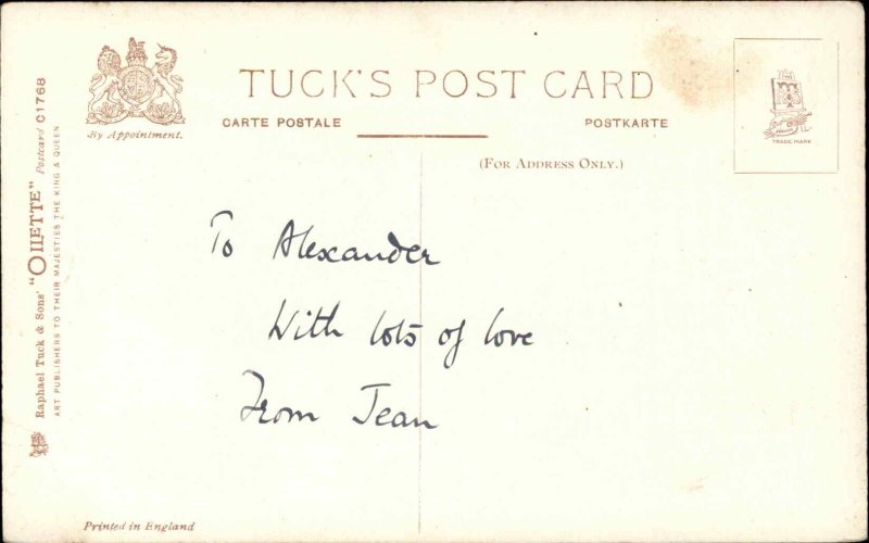 Christmas Children Sledding Tuck c1900s-10s Postcard