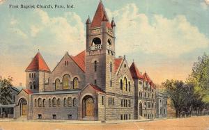 Peru Indiana 1915 Postcard First Baptist Church