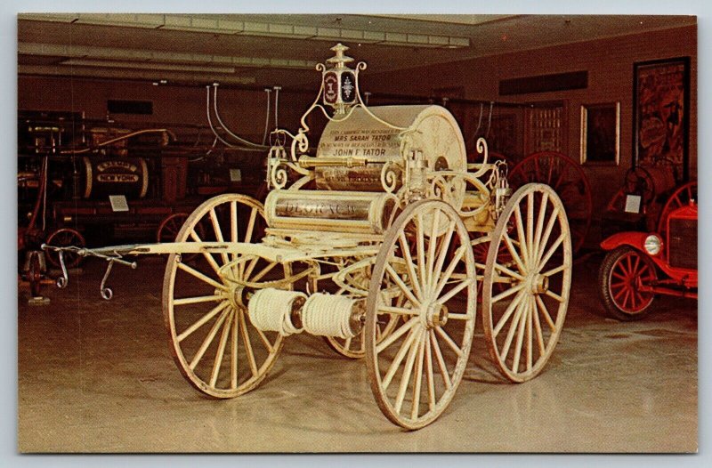 Fire Truck Engine Fireman Postcard Firemen's Home New York Hudson