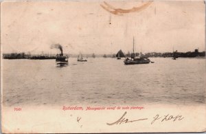 Netherlands Rotterdam Maasgezicht vanaf de Oude Plantage Vintage Postcard C173