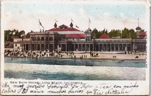 New Bath House Long Beach California Vintage Postcard C214