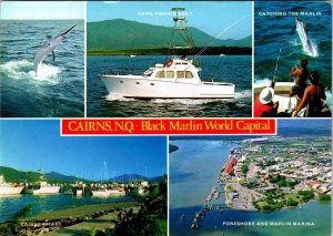 Cairns, NQ Australia BLACK MARLIN WORLD CAPITAL Fish~Fishing~Boats  4X6 Postcard