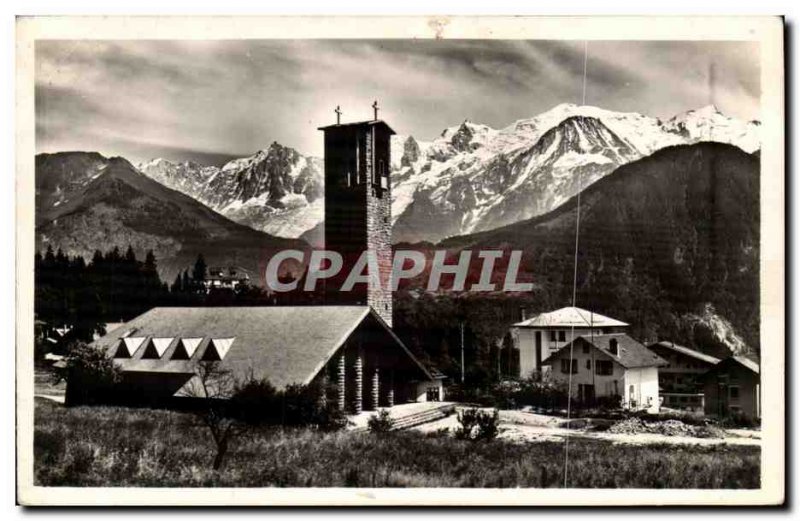 Postcard Modern Plateau d & # 39Assy L & # 39eglise and Mont Blanc