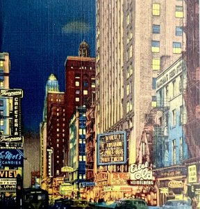 Chicago Great White Way Theater Postcard 1930s-40 Downtown Illinois PCBG11A