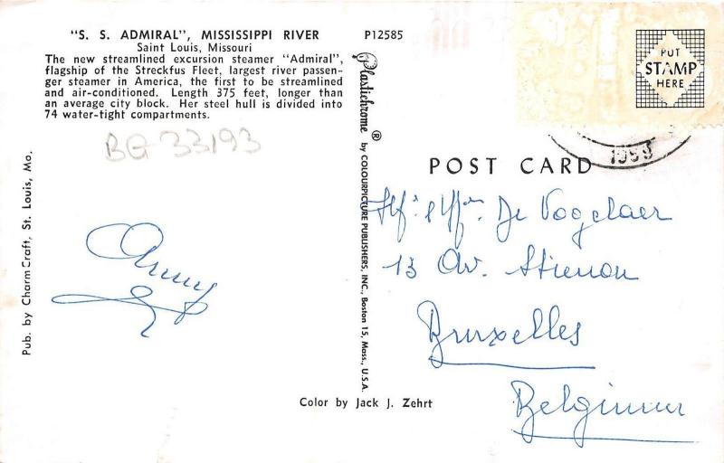 BG33193 s s admiral missisippi river saint louis  usa  ship bateaux