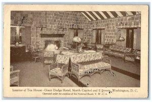 1923 Interior Scene Of Tea House Grace Dodge Hotel Washington D.C Postcard