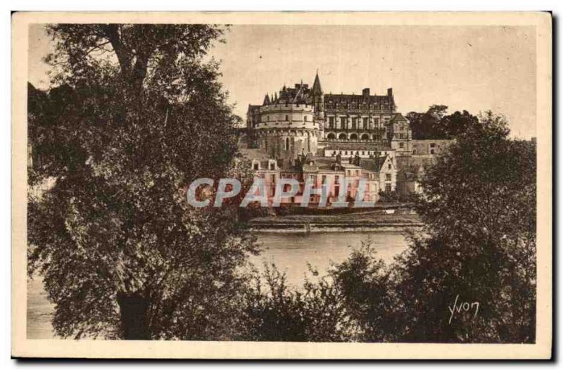 Old Postcard Chateau d & # 39Amboise General view taken from the banks of the...