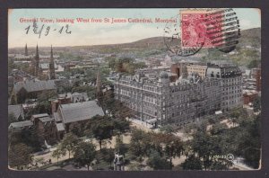 Postcard, CANADA, Montreal, General View, looking West from St James Cathedral