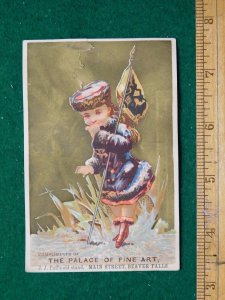 1870s-80sJ J Paff's Old Stand The Palace of Fine Art Victorian Trade Card F23