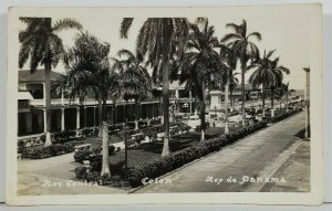 Colon Republic de Panama Central Ave RPPC c1940 Real Photo Postcard O5