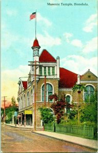 Postcard 1910s Honolulu Hawaii HI Masonic Temple Hawaii & South Seas Curio Q13