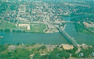 Ottawa Illinois Pleasure Boat Junction Aerial View Chrome Postcard Unused