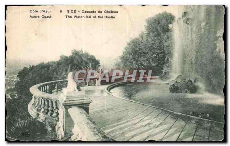 Postcard Old French Riviera Nice Cascade du Chateau