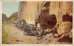 Cliff Ruins Rito de los Frijoles Pajarito Park New Mexico 1916 Phostint postcard