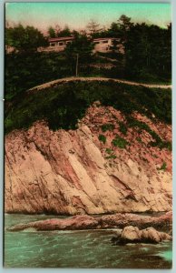 Carmel Highlands Bluffs Carmel California UNP Hand Colored Albertype Postcard J8