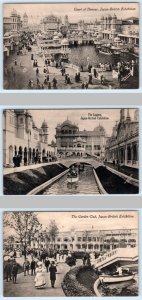 3 Postcards JAPAN BRITISH EXHIBITION, UK ~ Lagoon, Court of Honor, Garden Club