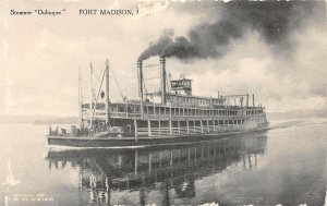 H43/ Fort Madison Iowa Postcard c1910 Steamer Dubuque Ship River