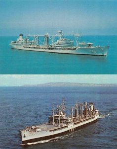 2~Postcards  MILITARY~Navy Ships   U.S.S. HASSAYAMPA & U.S.S. MISPILLION Vintage