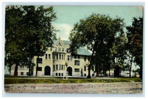 1909 View of Trees and High School, Dwight Illinois IL Posted Postcard