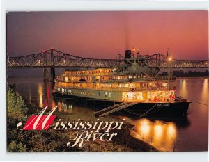 Postcard Night on the Mississippi River USA