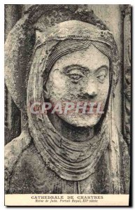 Postcard Old Cathedral of Chartres Queen of Judah Portal Royal XII century