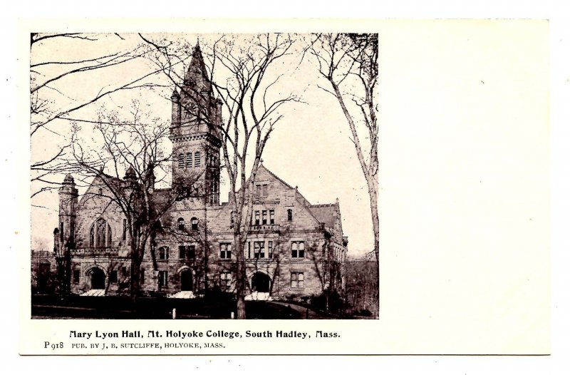 MA - South Hadley. Mt Holyoke College, Mary Lyon Hall