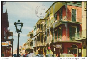 Bookstore, Classic Cars, Saint Peter Street, New Orleans, Louisiana, PU-1965