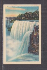 NEW YORK, NIAGARA FALLS, AMERICAN FALLS FROM GOAT ISLE c1940 ppc., unused.