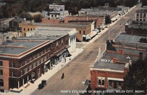 Miles City Montana Main Street Birdseye View Antique Postcard K106772