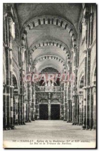 Postcard Old Vezelay Madeleine Church the nave and narthex Tribune