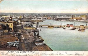 Bridgeport CT~Harbor View~David Trubee Grocers~Boats @ Dock~Train Track~1905 PC