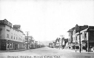 King City California Street Scene, Reich Hotel Vintage Postcard U6955