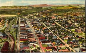 Aerial View of Gallup NM, Linen Vintage Postcard A73