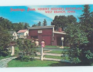 Unused Pre-1980 PRESIDENT HERBERT HOOVER BIRTHPLACE West Branch Iowa IA G0092