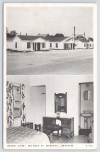 Roadside~Marshall Kansas~Sunset Court Cabins~Butane Heat~Gloss Tone~Vintage PC