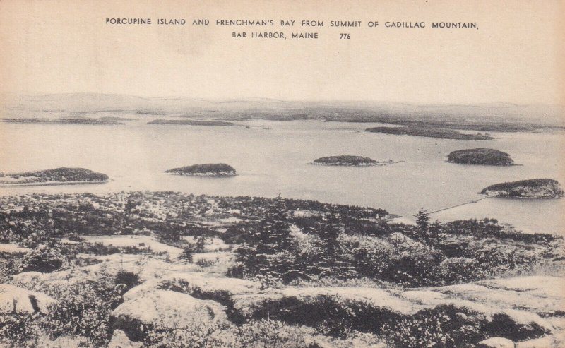 BAR HARBOR, Maine 1930s; Porcupine Island And Frenchman's Bay 