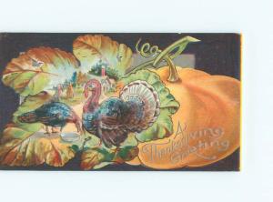 Divided-Back THANKSGIVING SCENE Great Postcard AA0540